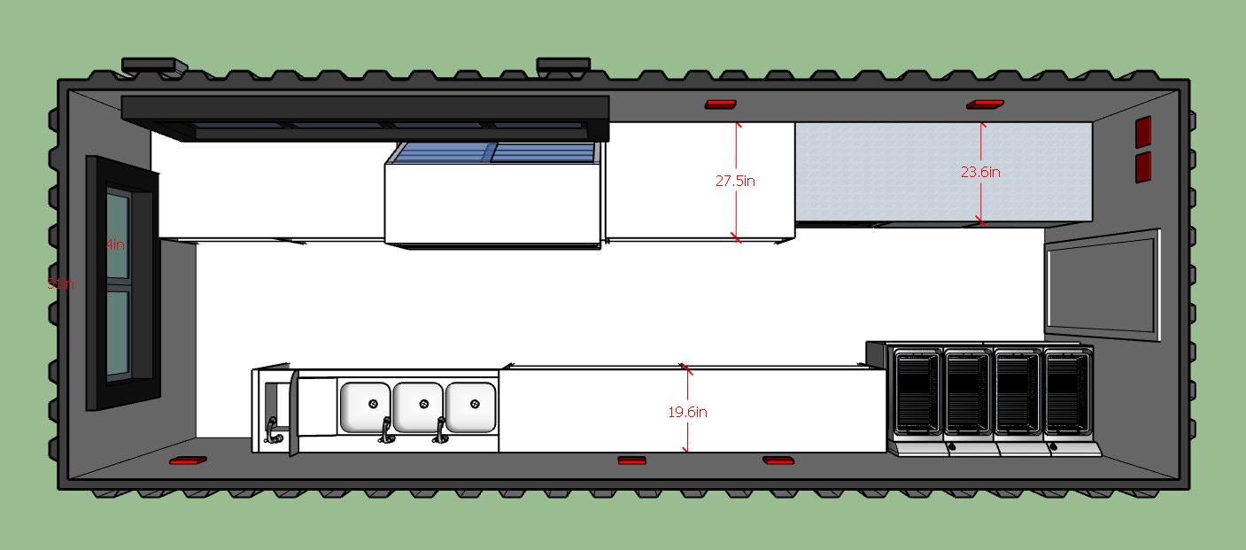 fully equipped shipping container kitchen design